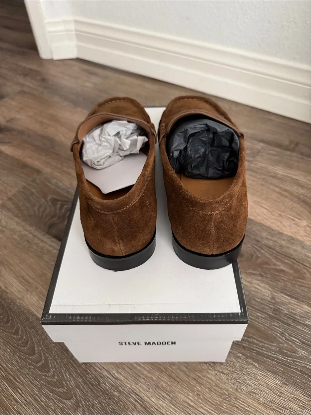 Steve Madden Men’s Chestnut Suede Penny Loafers